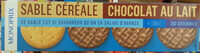 Sablés céréales chocolat au lait