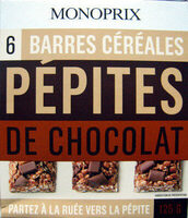 6 Barres céréales Pépites de chocolat Monoprix