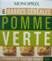 6 Barres céréales Pomme Verte Monoprix