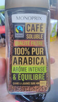 Café soluble, qualité filtre, issu du commerce équitable