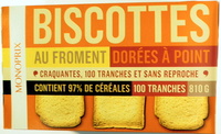 Biscottes au froment dorées à point