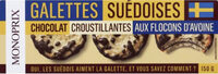 Galettes suédoises Chocolat croustillantes aux flocons d'avoine