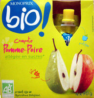 Compote Pomme-poire Bio Monoprix