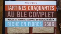Tartines craquantes au blé complet