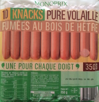 10 Knacks Pure Volaille Fumées au Bois de Hêtre