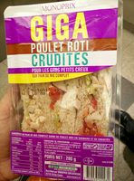Giga poulet roti crudités