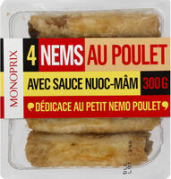 Nems au poulet avec sauce nuoc-mâm