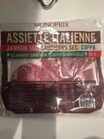 Assiette Italienne, jambon sec, saucisson sec et coppa
