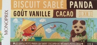 Biscuit Sablé Panda Goût Vanille Cacao (x 8)