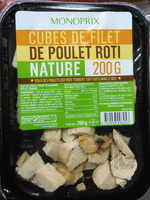 Cubes de filet de poulet rôti nature