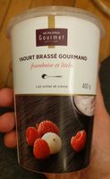 Yaourt brassé gourmand framboise et litchi