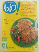 Galettes de céréales complètes épinards et pignons