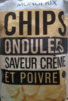 Chips ondulées saveur crème et poivre