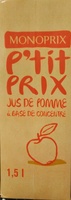 Jus de pomme à base de concentré