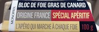 Bloc de foie gras de canard origine france spécial apéritif