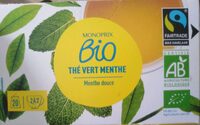 Thé vert menthe douce issue de l'agriculture biologique