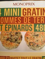 4 Mini Gratins Pommes De Terre Et Epinards