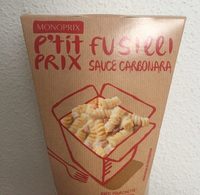 Fusilli sauce Carbonara