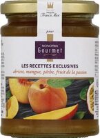 Confiture abricot, mangue, pêche fruit de la passion