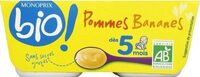 Compote pommes bananes sans sucres ajoutés