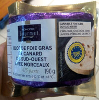 Bloc de foie gras de canard du Sud-Ouest avec morceaux