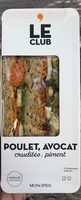 Sandwich poulet, avocat crudites piment