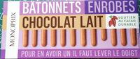 Batonnets enrobés Chocolat Lait