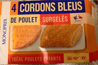 Cordons bleus de poulet surgelés