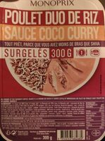 Poulet duo de riz sauce coco curry