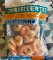 Queues de crevettes semi-décortiquées cuites