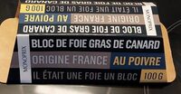Bloc de foie gras de canard au poivre
