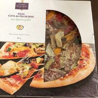 Pizza cuite au feu de bous aux legumes grilles
