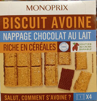 Biscuit avoine nappage chocolat au lait