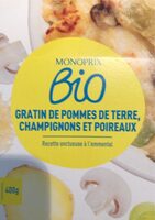 Gratin pommes de terre champignons et poireaux