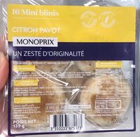 16 mini blinis citron pavot