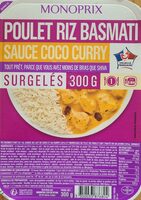 Poulet riz basmati sauce coco curry