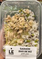 Saumon duo de riz petit pois