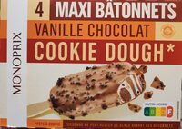 Maxi bâtonnets vanille chocolat cookie dough