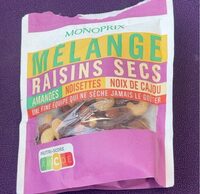 Melange raisins secs amande noisette noix de cajou