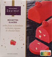 Bûchettes glacées sorbet fraise framboise