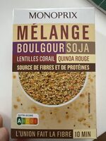 Mélange boulghour, soja, lentilles corail, Quinoa rouge