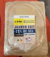 Jambon cuit -25% de sel