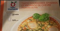 Tarte gourmande épinards et fromage de chèvre pignons de pin