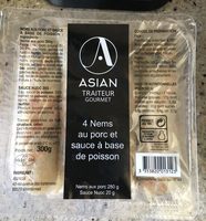 4 Nems au porc et sauce à base de poisson