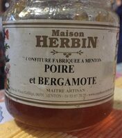 Confiture fabriquee a menton Poire et Bergamote