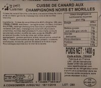 Cuisse de canard aux champignons noirs et morilles