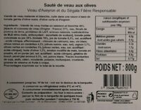 Sauté de veau aux olives