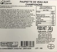 Paupiette de veau aux champignons