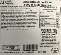 Aiguillettes de poulet au curry et petits légumes