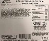 Aiguillettes de poulet au poivron rouge